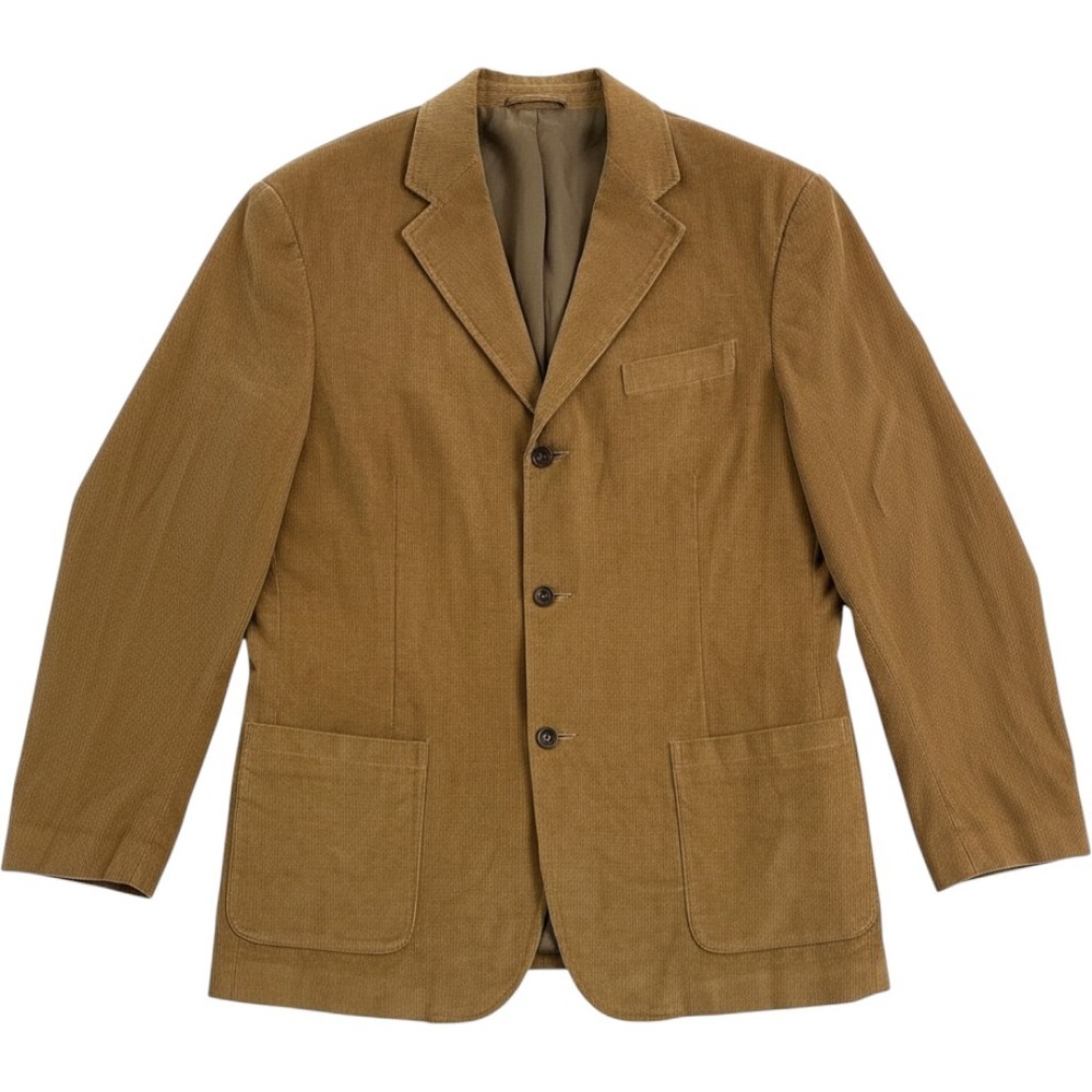 Eddie Bauer Blazer XL Tan Corduroy 3-Button Sport Coat Cotton Patch Pockets
